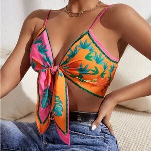 Tropical Orange and Pink Camisole